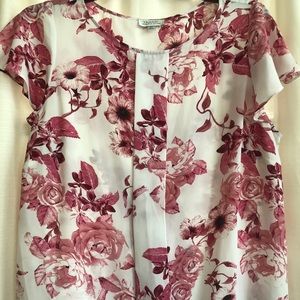 Rose and white Blouse size 2x